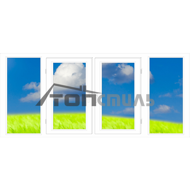 Лоджия 3*1,5м 2 створки