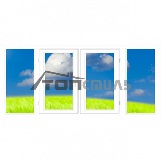 Лоджия 3*1,5м 2 створки